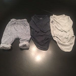 H&M organic cotton onsies & Gap pant